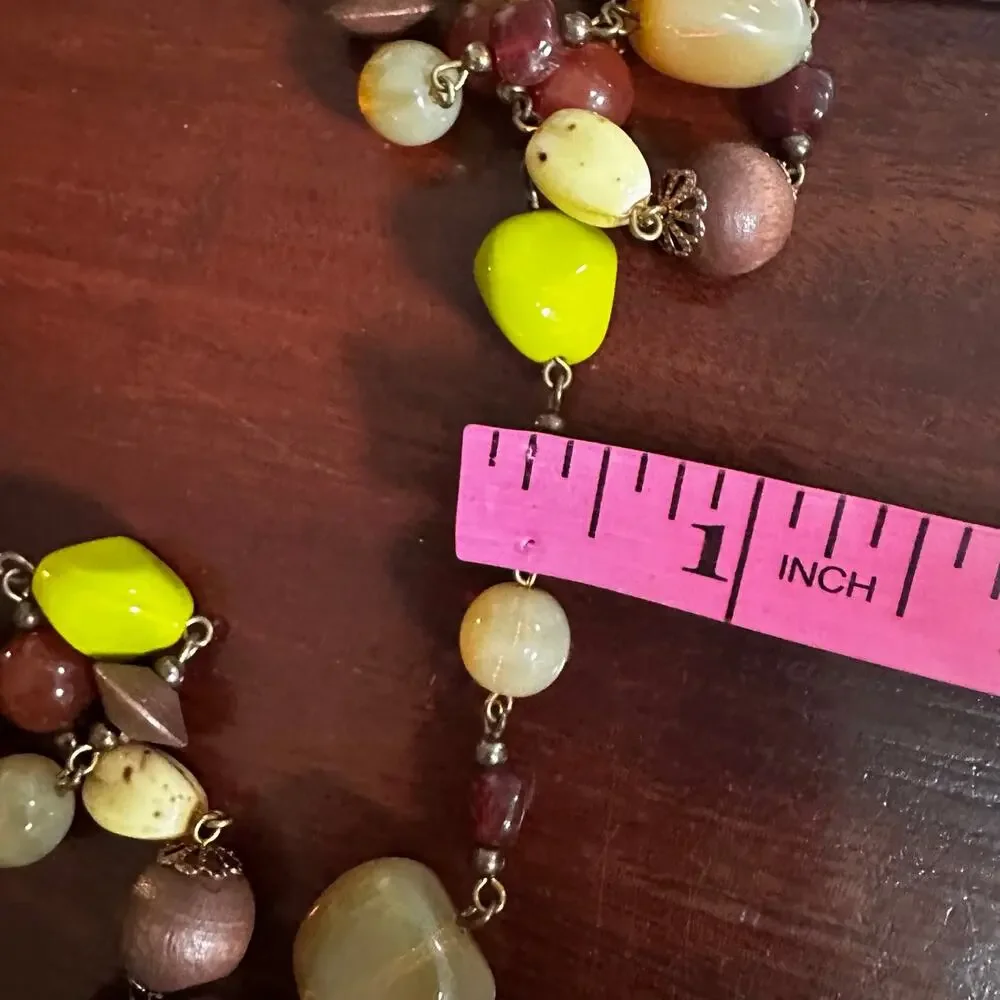 Joan Rivers Vintage Czech Glass Extra Long Bead Necklace Retro Casual Jewelry